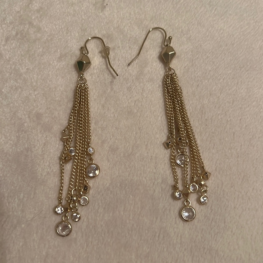 Kendra Scott Gold Tassel CZ Earrings